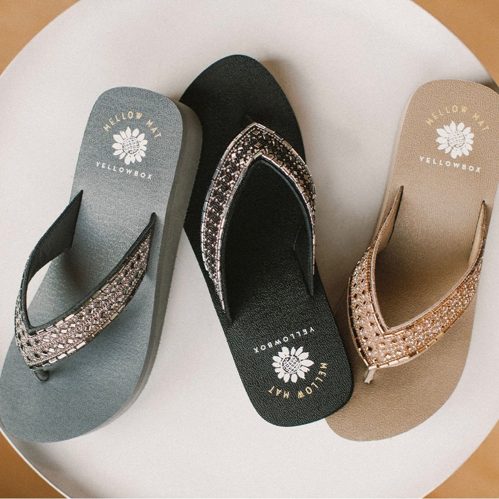 Yellowbox Mellow Mat Leanah Flip Flops - 8.5 Black